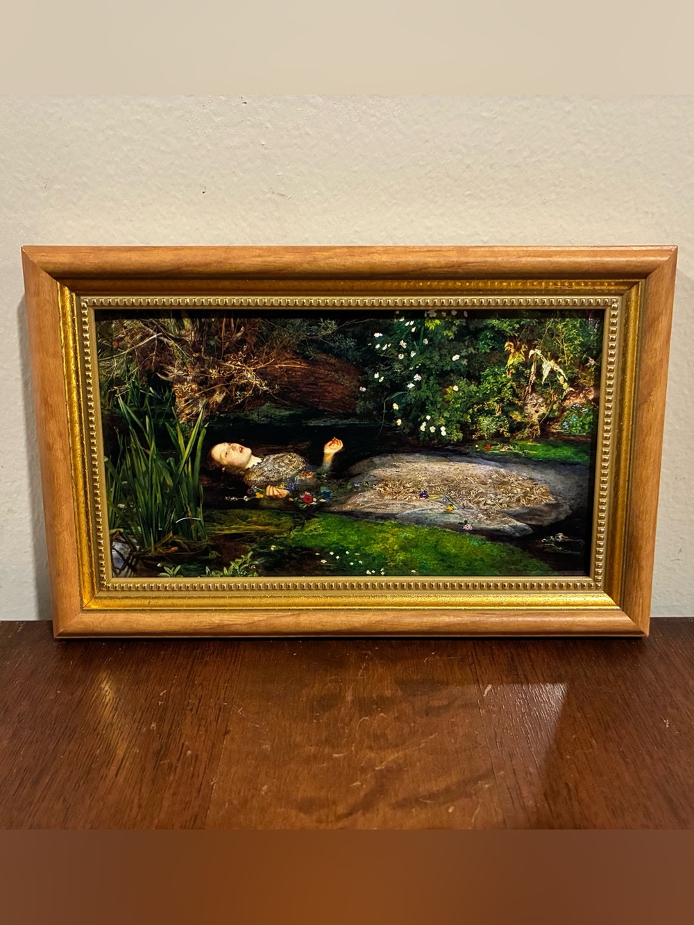 Death of Ophelia John Everett Millais Gold Framed Print 8x5 Hamlet Wall Art